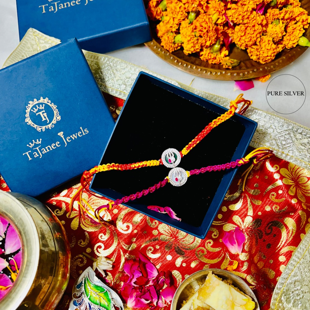 Silver Trishul Rakhi and OM Rakhi 🕉️