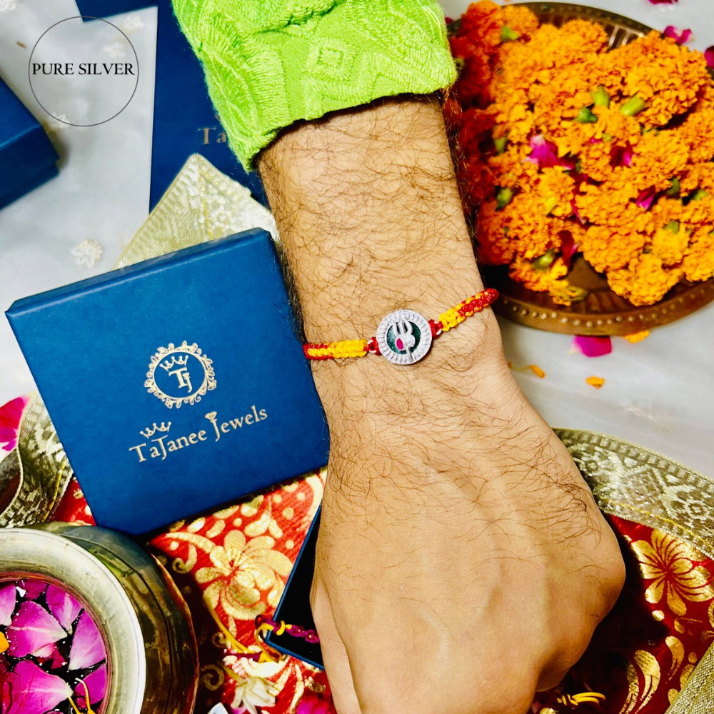 Silver Trishul Rakhi and OM Rakhi 🕉️