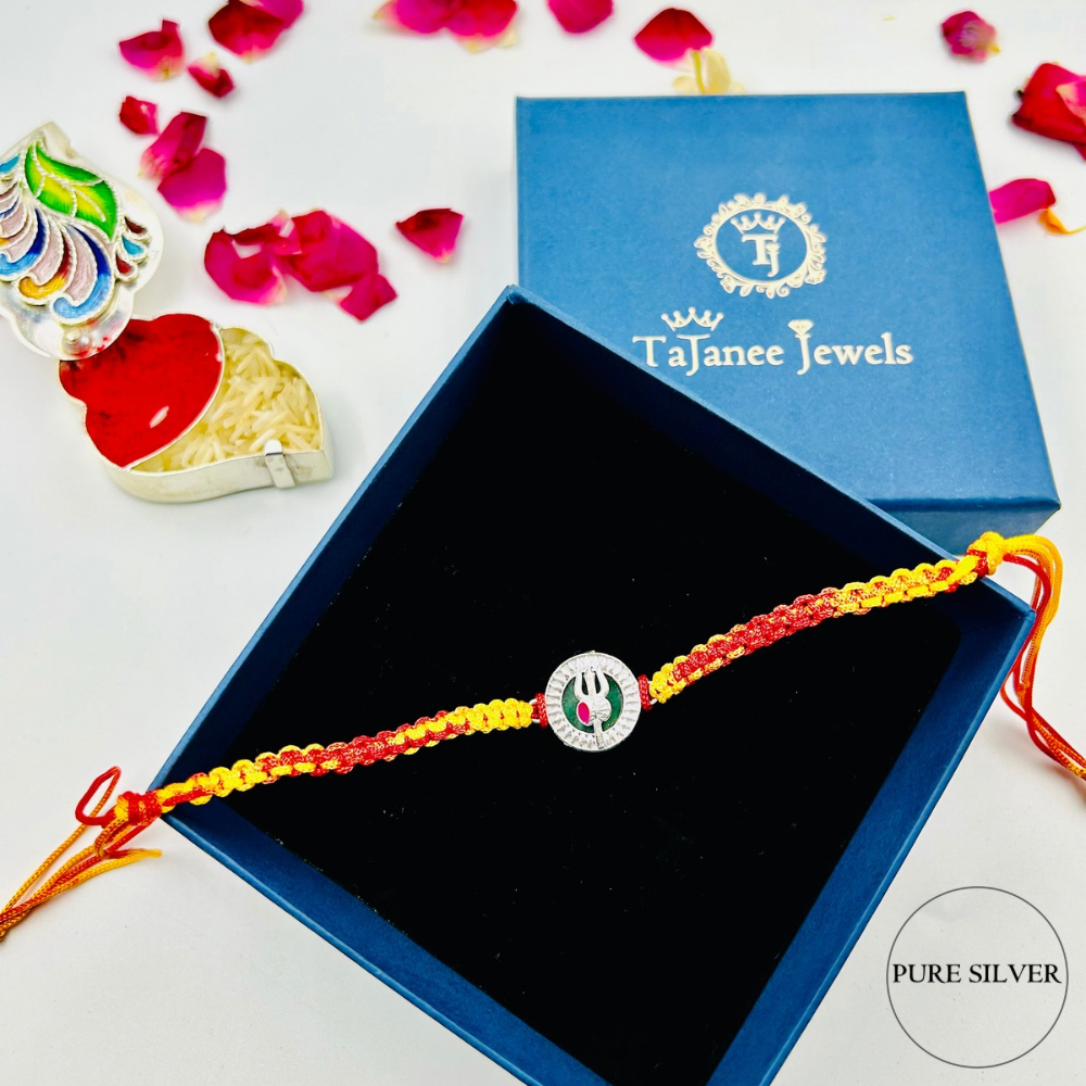 Silver Trishul Rakhi and OM Rakhi 🕉️