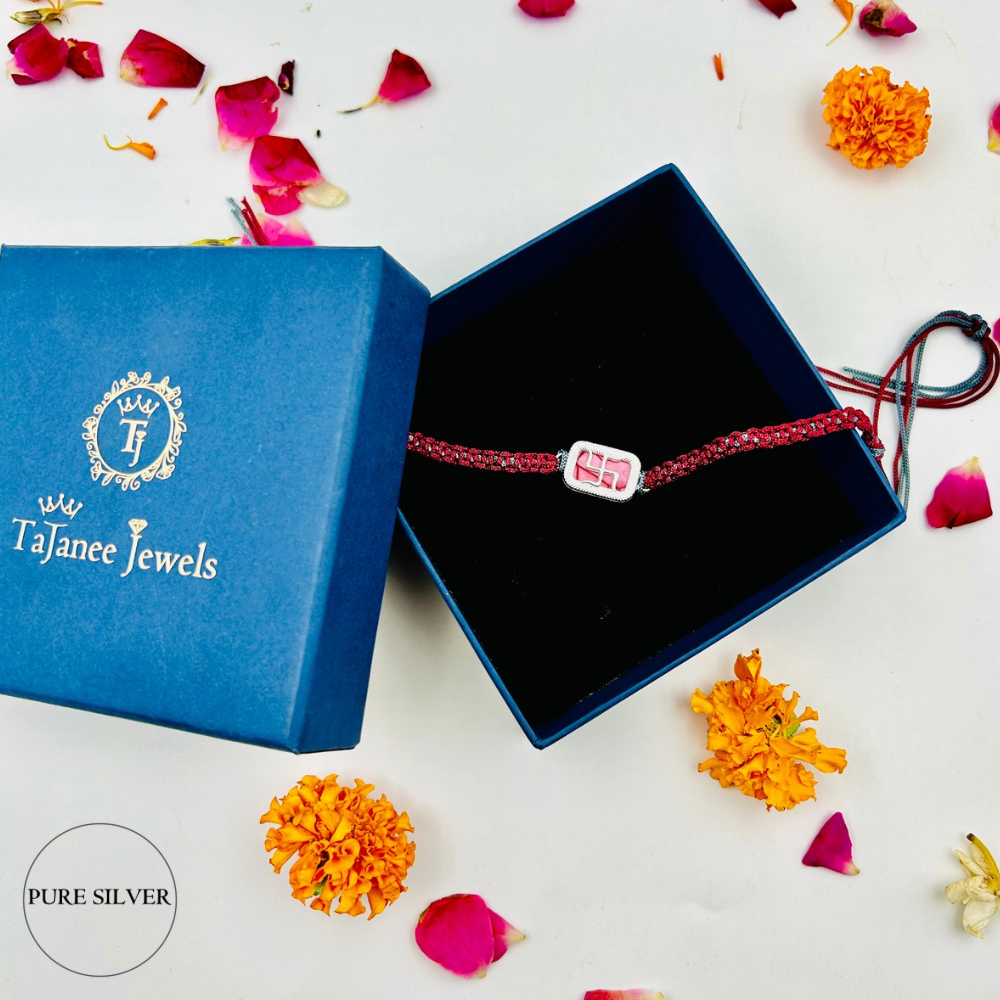 Silver Swastik Rakhi