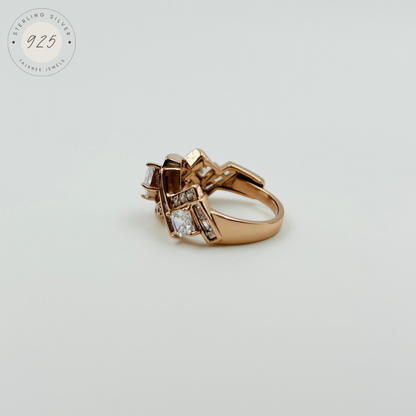 Cubic Cut Adjustable Ring