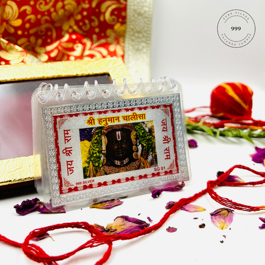 Pure Silver Hanuman Chalisa with Gift Box.