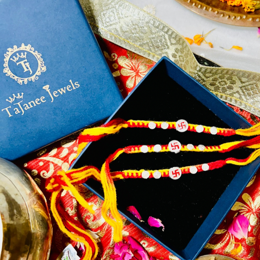 Silver Swastik Rakhi