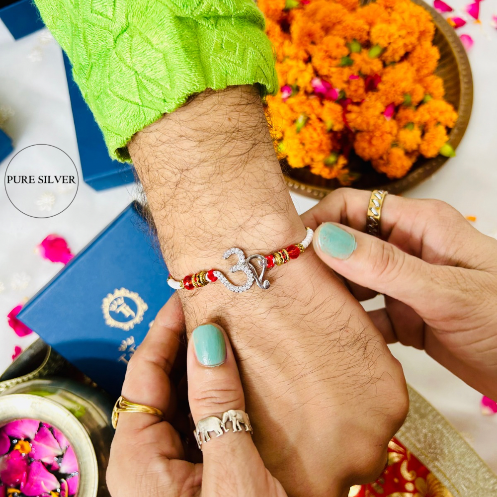 Silver Trishul Rakhi 🕉️