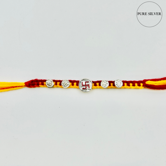 Silver Swastik Rakhi